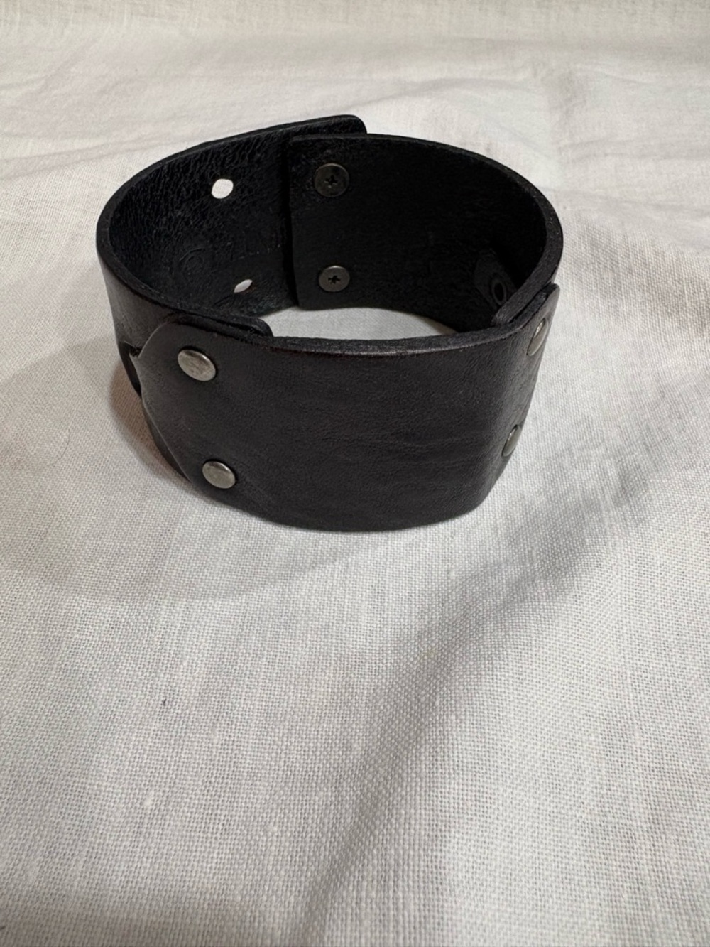 Black Leather Cuff Bracelet - Men Accessories